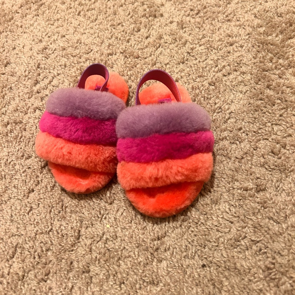 Pink & Purple toddler ugg slides